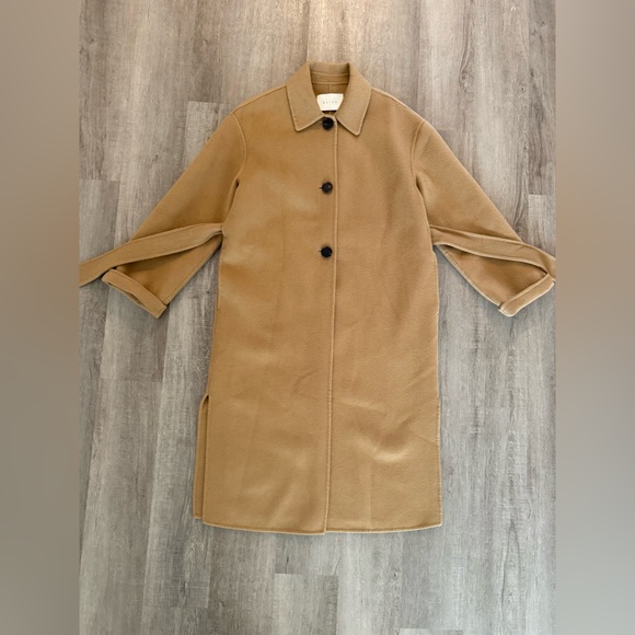 Olive UK Classic Tan Camel Wool Trench Coat with Belt - Picture 8 of 13